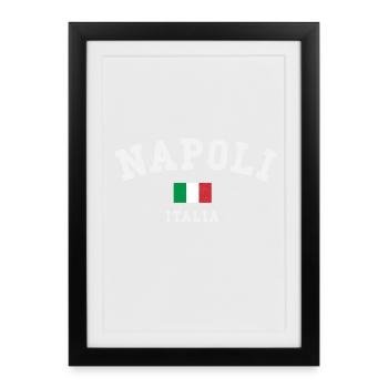 Naples Italie - Affiche encadrée (27 × 37 cm) - noir - Devant