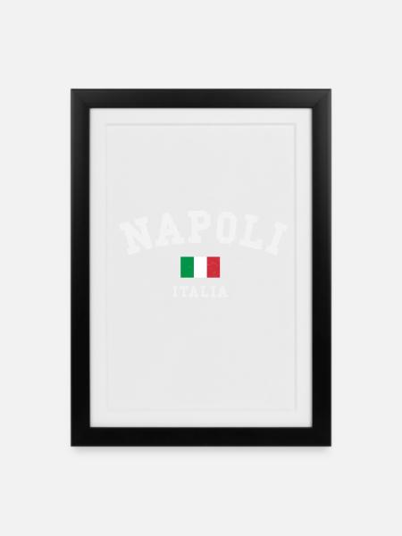 Napoli Italien - Gerahmtes Poster (27 × 37 cm) - Schwarz