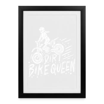 Motocross Female Motocross Rider - Framed poster (27 × 37 cm) - black - Front