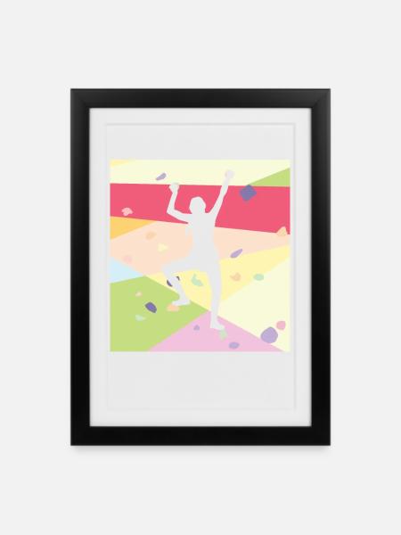 Klettern Kletterer - Gerahmtes Poster (27 × 37 cm) - Schwarz