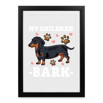 Teckel - Affiche encadrée (27 × 37 cm) - noir - Devant