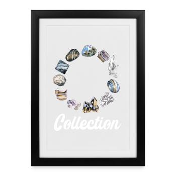 Mineralien Steine Geologie Sammler Mineral Geologe - Gerahmtes Poster (27 × 37 cm) - Schwarz - Vorne