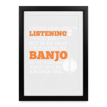 Banjo - Affiche encadrée (27 × 37 cm) - noir - Devant