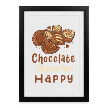 Pralinés au chocolat - Affiche encadrée (27 × 37 cm) - noir - Devant