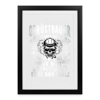 Gerüstbauer - Gerahmtes Poster (27 × 37 cm) - Schwarz - Vorne