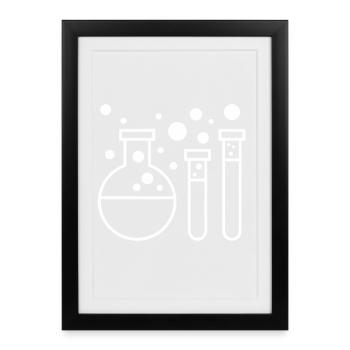 Trio de lunettes de chimie : Cups & Tubes - Affiche encadrée (27 × 37 cm) - noir - Devant