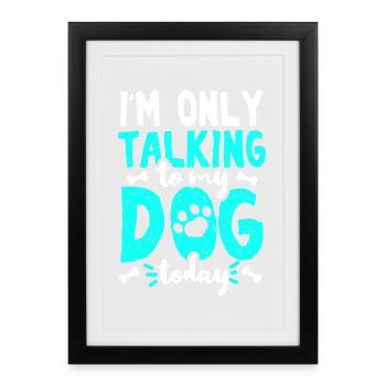 Hund Hundebesitzer - Gerahmtes Poster (27 × 37 cm) - Schwarz - Vorne