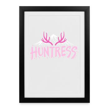 Chasse à la chasseresse - Affiche encadrée (27 × 37 cm) - noir - Devant