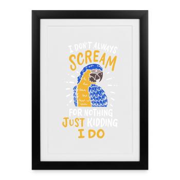 Perroquet Cockatiel Perruche Perruche - Affiche encadrée (27 × 37 cm) - noir - Devant