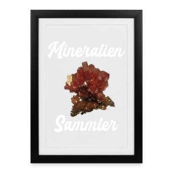 Mineralien Steine Geologie Sammler Mineral Geologe - Gerahmtes Poster (27 × 37 cm) - Schwarz - Vorne
