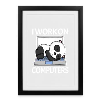 Computer nerd programmer mens gift - Framed poster (27 × 37 cm) - black - Front