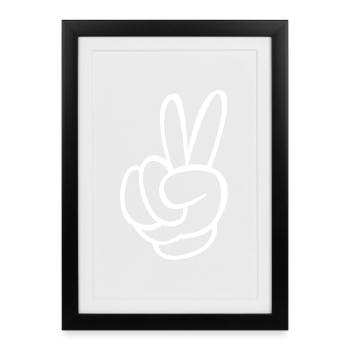 Peace freedom love peace sign icon - Framed poster (27 × 37 cm) - black - Front