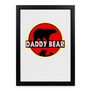 papa ours - Affiche encadrée (27 × 37 cm) - noir - Devant