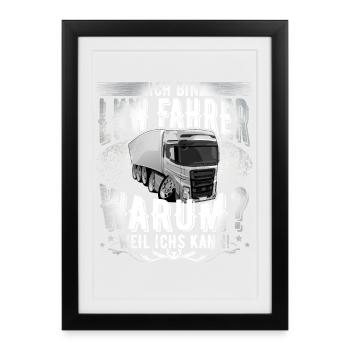 Lkw Fahrer - Gerahmtes Poster (27 × 37 cm) - Schwarz - Vorne