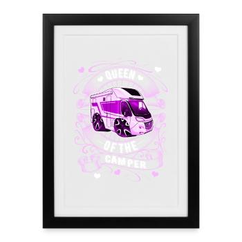 Queen Of The Camper - Framed poster (27 × 37 cm) - black - Front