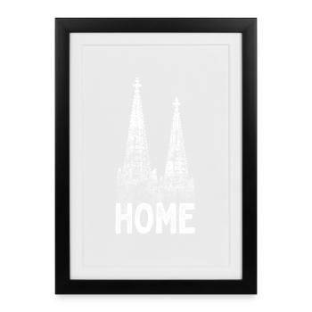 Cologne Heimat Home Carnival Love Cologne Cologne Cathedral - Framed poster (27 × 37 cm) - black - Front