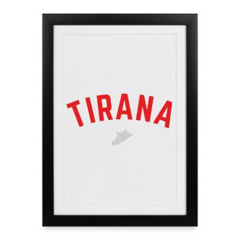 Tirana Albanie - Affiche encadrée (27 × 37 cm) - noir - Devant