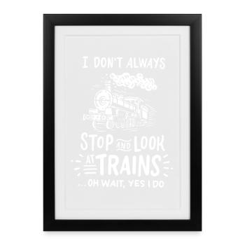 Trains Railway - Framed poster (27 × 37 cm) - black - Front