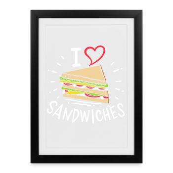 sandwich - Framed poster (27 × 37 cm) - black - Front