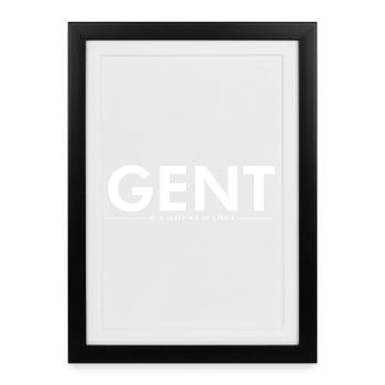 Coordonnées de Gand - Affiche encadrée (27 × 37 cm) - noir - Devant