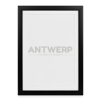 Coordonnées GPS Anvers Anvers - Affiche encadrée (27 × 37 cm) - noir - Devant