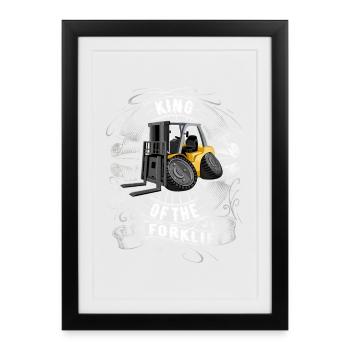 Roi du chariot élévateur - Affiche encadrée (27 × 37 cm) - noir - Devant