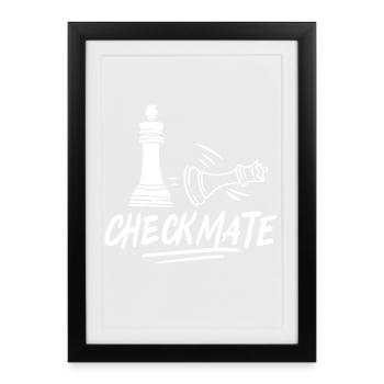 Joueur d'échecs échec et mat - Affiche encadrée (27 × 37 cm) - noir - Devant