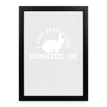 Bunny Rabbit Bunny Lover - Framed poster (27 × 37 cm) - black - Front