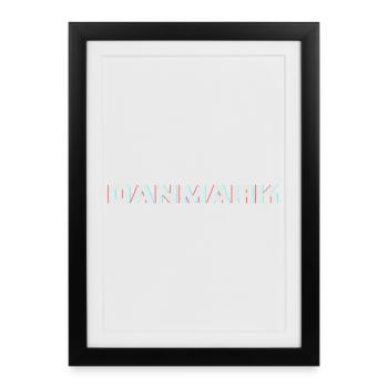 Danemark Danemark - Affiche encadrée (27 × 37 cm) - noir - Devant
