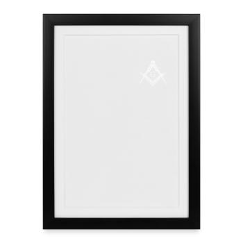 Symbole maçonniste Angle & Cercle Franc-maçonnerie - Affiche encadrée (27 × 37 cm) - noir - Devant