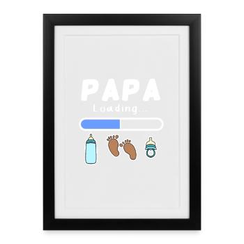 futur père - papa est chargé - Affiche encadrée (27 × 37 cm) - noir - Devant
