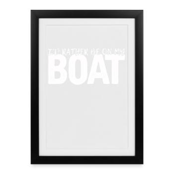 Bateau Bateau Capitaine Nautique - Affiche encadrée (27 × 37 cm) - noir - Devant