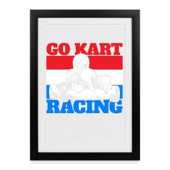 Go Kart Go Cart Racing - Affiche encadrée (27 × 37 cm) - noir - Devant