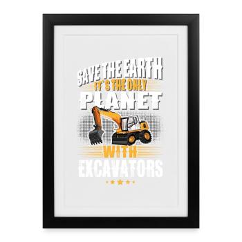 Excavator operator excavator operator - Framed poster (27 × 37 cm) - black - Front
