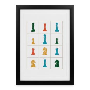 Chess Chessboard Chess Pieces - Framed poster (27 × 37 cm) - black - Front