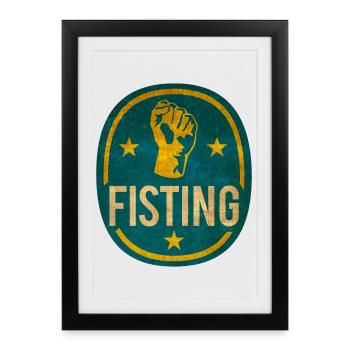 fisting logo t-shirt design XXX sex porn gift idea - Framed poster (27 × 37 cm) - black - Front