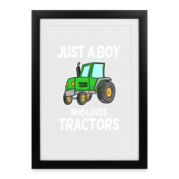 Tracteur aime les tracteurs disant - Affiche encadrée (27 × 37 cm) - noir - Devant