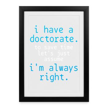 Doctorat - Affiche encadrée (27 × 37 cm) - noir - Devant