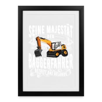 Baggerfahrer - Gerahmtes Poster (27 × 37 cm) - Schwarz - Vorne