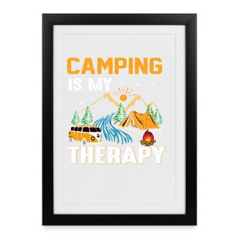 camping - Affiche encadrée (27 × 37 cm) - noir - Devant