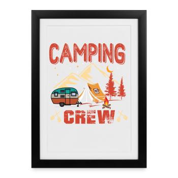Équipage de camping - Affiche encadrée (27 × 37 cm) - noir - Devant
