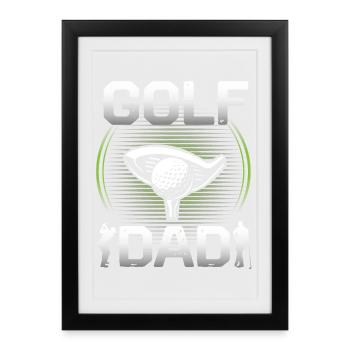 Golf papa - Affiche encadrée (27 × 37 cm) - noir - Devant