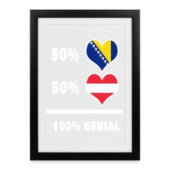 Bosnie et Autriche Genial / Gift - Affiche encadrée (27 × 37 cm) - noir - Devant