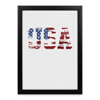 drapeau des Etats Unis - Affiche encadrée (27 × 37 cm) - noir - Devant