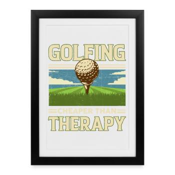 le golf - Affiche encadrée (27 × 37 cm) - noir - Devant