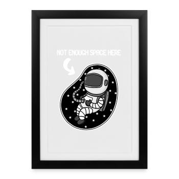 grossesse bébé enceinte - Affiche encadrée (27 × 37 cm) - noir - Devant