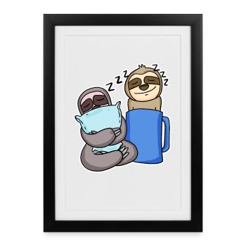 Sloths - Framed poster (27 × 37 cm) - black - Front