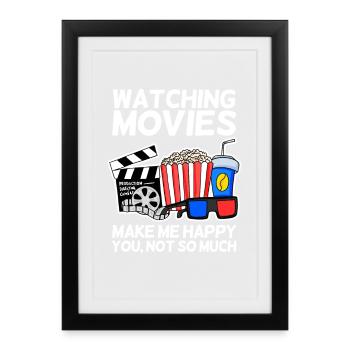 Movie cinema saying television gift popcorn - Framed poster (27 × 37 cm) - black - Front