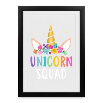 Unicorn Squad - Framed poster (27 × 37 cm) - black - Front
