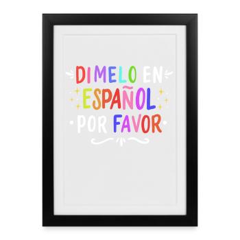 Espagnol Professeur d’espagnol Langue - Affiche encadrée (27 × 37 cm) - noir - Devant
